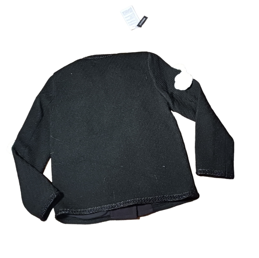 Blazer Wool Blend Black w/ White Rose Pins Nice Quality NWT Shamrock Maximalism - Picture 2 of 5
